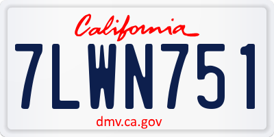 CA license plate 7LWN751