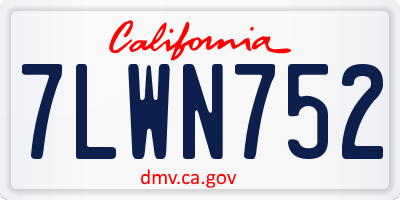 CA license plate 7LWN752