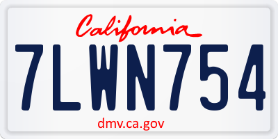 CA license plate 7LWN754