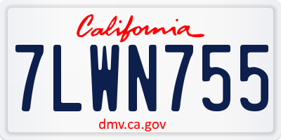 CA license plate 7LWN755