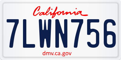 CA license plate 7LWN756