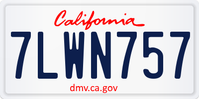 CA license plate 7LWN757