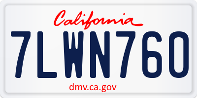 CA license plate 7LWN760