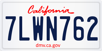 CA license plate 7LWN762