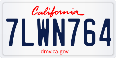 CA license plate 7LWN764