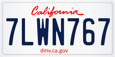 CA license plate 7LWN767