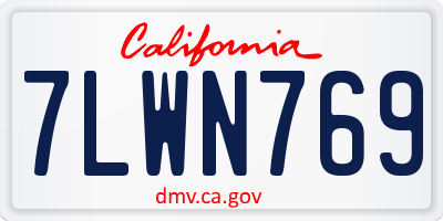 CA license plate 7LWN769