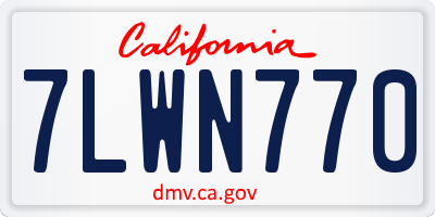 CA license plate 7LWN770