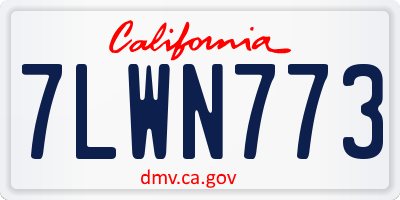 CA license plate 7LWN773