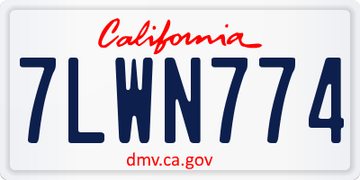 CA license plate 7LWN774