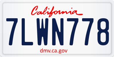 CA license plate 7LWN778