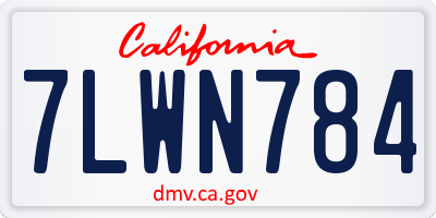 CA license plate 7LWN784