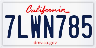 CA license plate 7LWN785