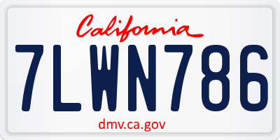 CA license plate 7LWN786