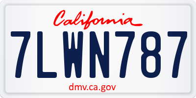CA license plate 7LWN787
