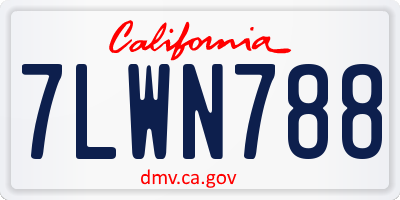 CA license plate 7LWN788