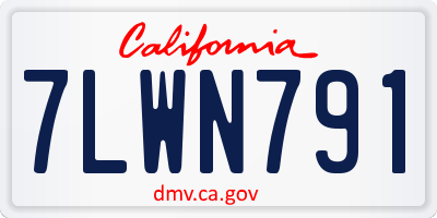 CA license plate 7LWN791