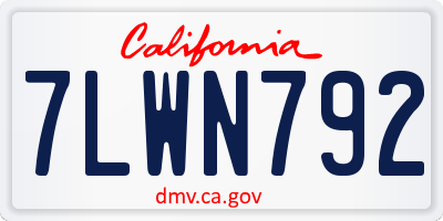 CA license plate 7LWN792