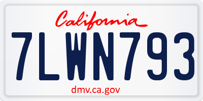 CA license plate 7LWN793