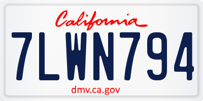 CA license plate 7LWN794