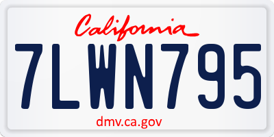 CA license plate 7LWN795