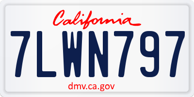 CA license plate 7LWN797