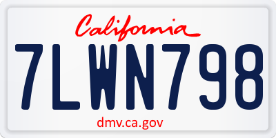 CA license plate 7LWN798