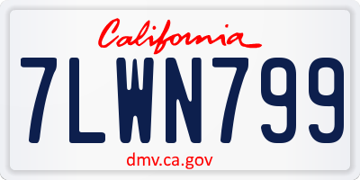 CA license plate 7LWN799