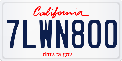 CA license plate 7LWN800