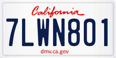 CA license plate 7LWN801