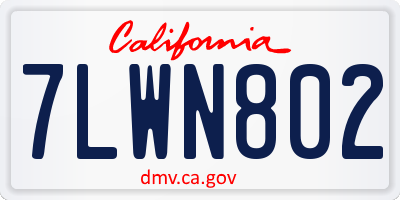 CA license plate 7LWN802