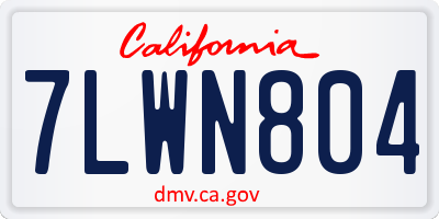 CA license plate 7LWN804