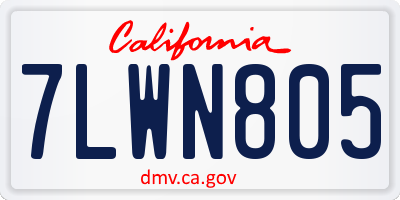 CA license plate 7LWN805