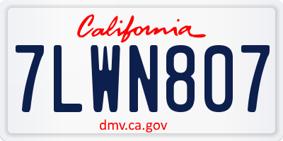 CA license plate 7LWN807
