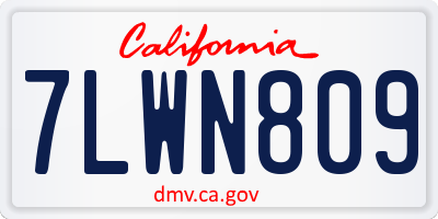 CA license plate 7LWN809