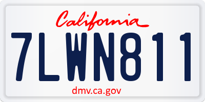 CA license plate 7LWN811