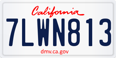 CA license plate 7LWN813