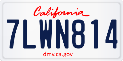 CA license plate 7LWN814