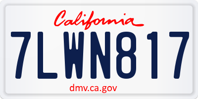 CA license plate 7LWN817