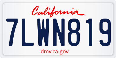 CA license plate 7LWN819