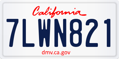 CA license plate 7LWN821
