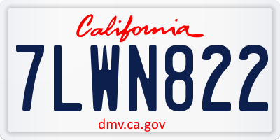 CA license plate 7LWN822