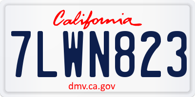 CA license plate 7LWN823
