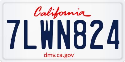 CA license plate 7LWN824