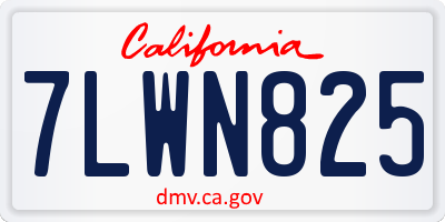 CA license plate 7LWN825
