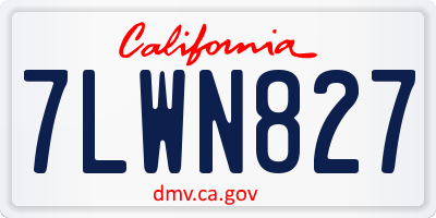 CA license plate 7LWN827