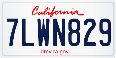 CA license plate 7LWN829