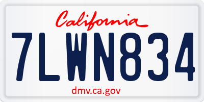 CA license plate 7LWN834