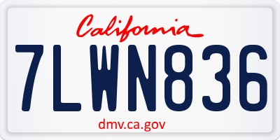 CA license plate 7LWN836