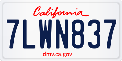 CA license plate 7LWN837